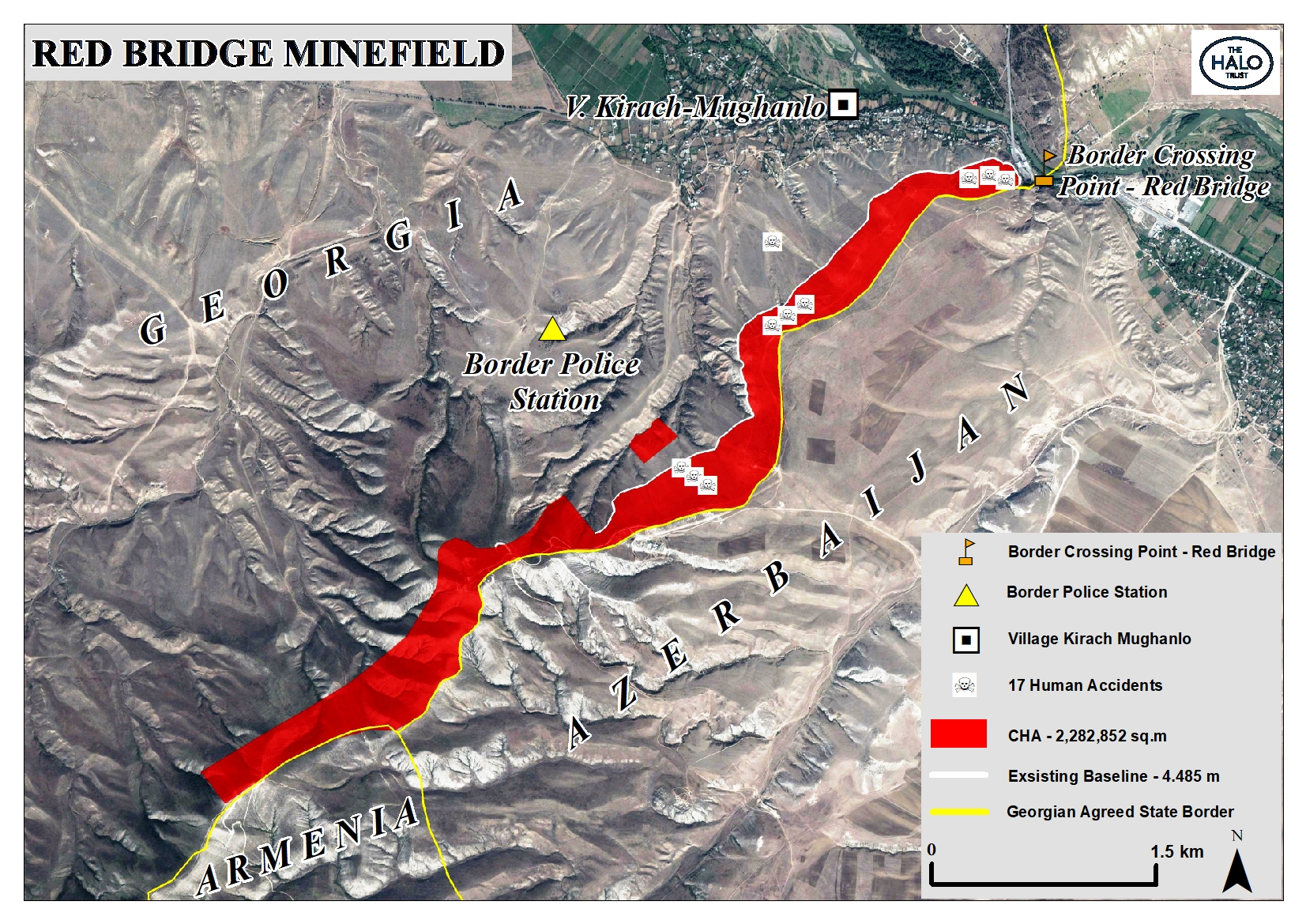 Minefield map constructed by HALO Trust 