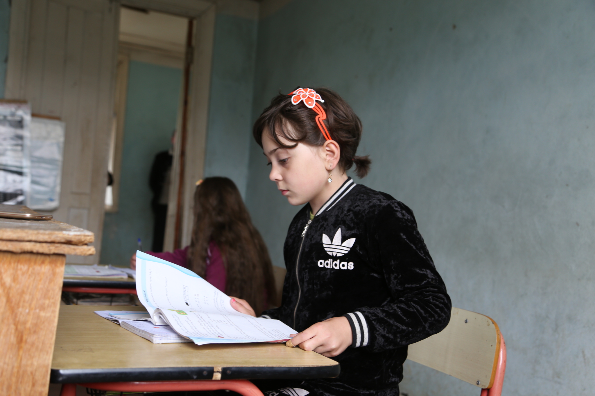 At the school in Onjokheti, there is just third-grader Mari and two other students. Photo: Tekle Morgoshia. Mountainous villages in Georgia are emptying