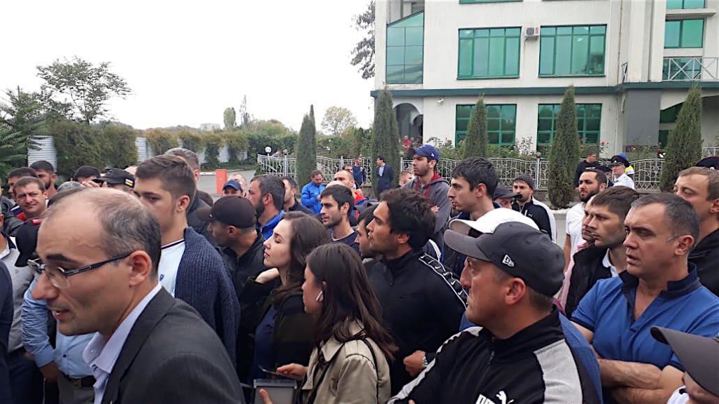 People gathered on the streets of South Ossetia