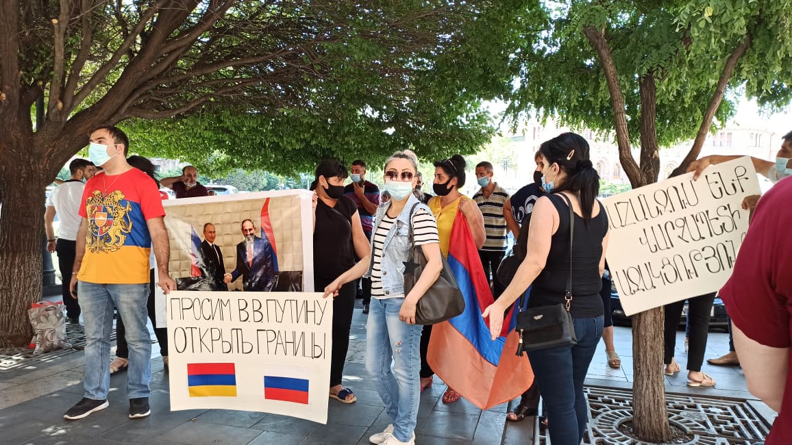 hunger strike Armenia protest action I want to go to Russia