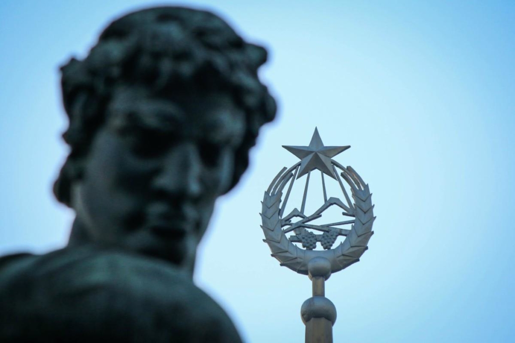 Soviet emblem at the railway station. photo: Gevorg Kazaryan. The Soviet symbols still present in the Caucasus