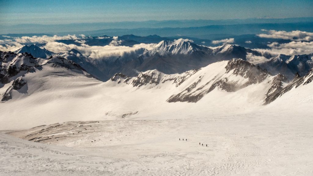 mountains covered in snow