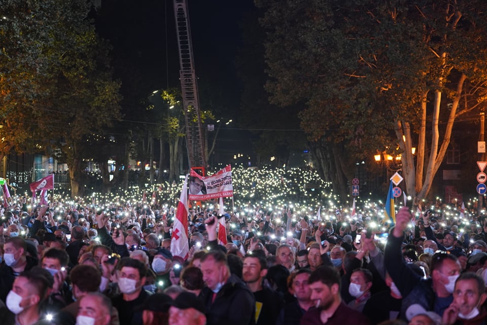 Georgian experts on the rally for the release of Saaakashvili