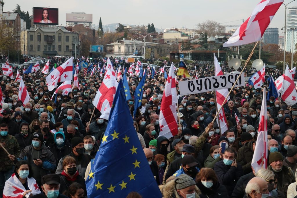 митинг оппозиции в поддержку Михаила Саакашвили