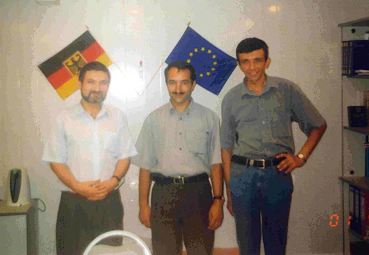 From left to right: Eldar Zeynalov, Avaz Hasanov, Shahin Rzayev. Photo from the FB page of Shahin Rzayev with the caption: "Avaz wears mustache, thin Shahin and Eldar have not yet aqsaqal"
