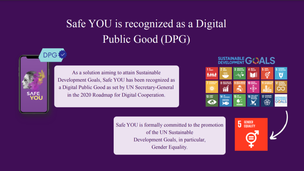 Safe YOU признано «Цифровым общественным благом» (Digital public good). Мобильное приложение Safe YOU