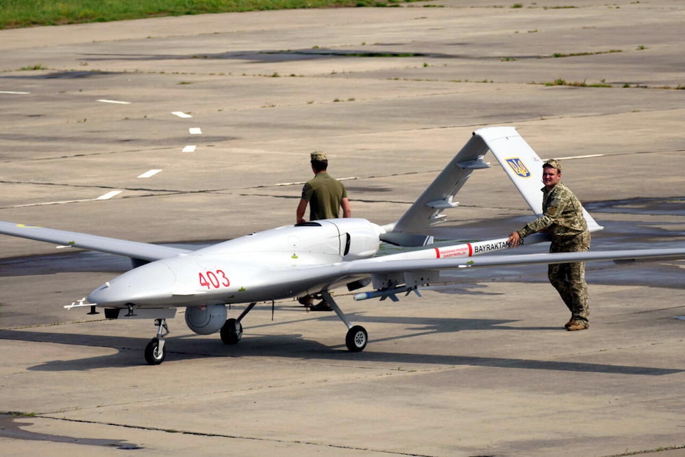 Ударный дрон Bayraktar TB2 на вооружении Украины. Фото: censor.net