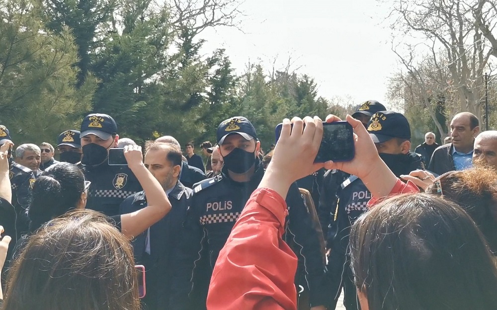 Russian embassy protest in Baku