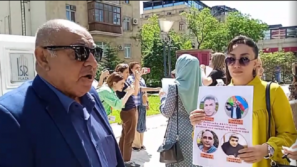 Protest in front of the German Embassy in Baku