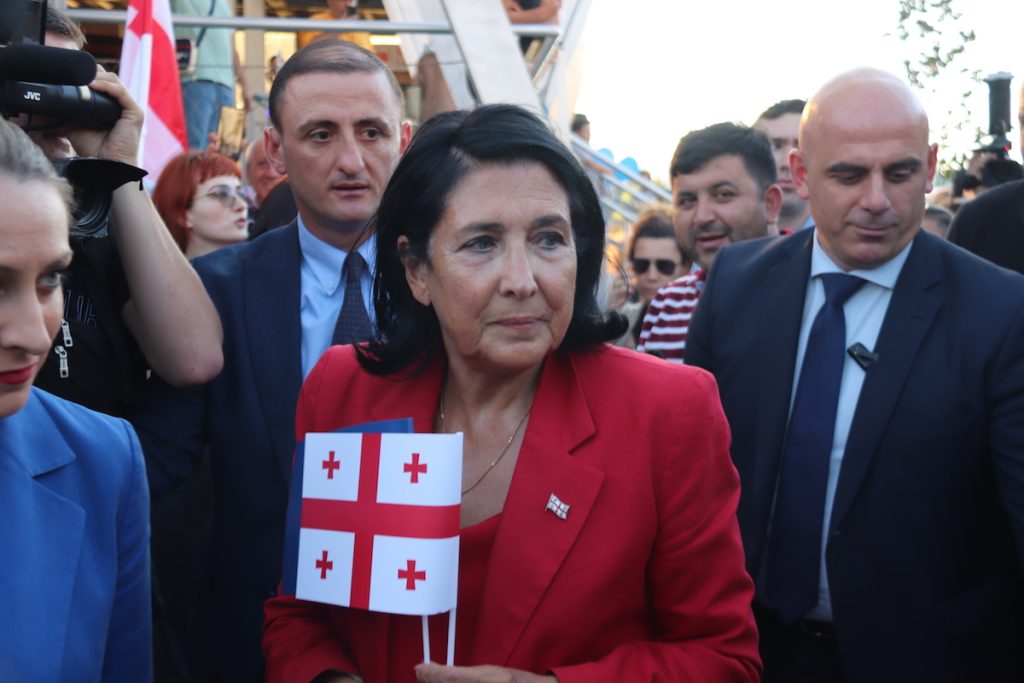 Georgian President Zurabishvili's pro-Europe rally 