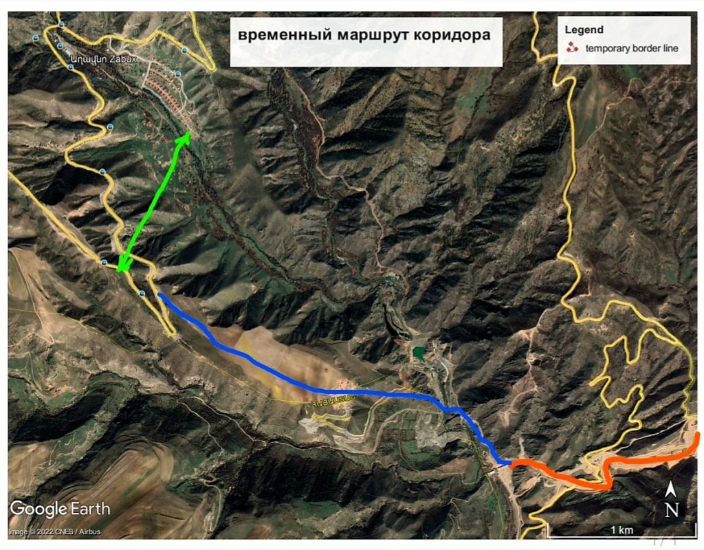 Map published by Sergey Shahverdyan
Replacing the Lachin Corridor in NK