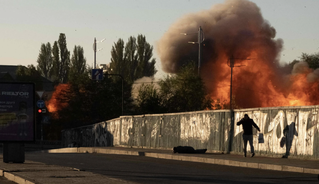 Drone explosion in Kyiv. Yasuyoshi Chiba / AFP / Scanpix / LETA
