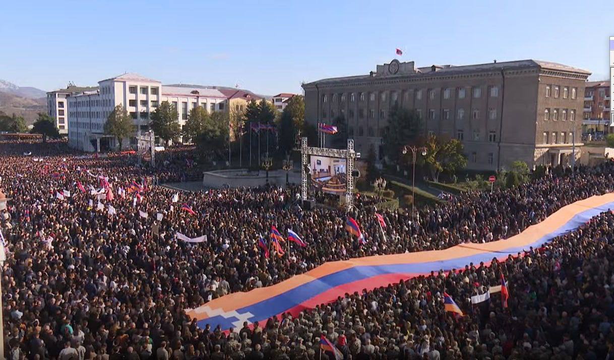Rally in Stepanakert and appeal to Putin