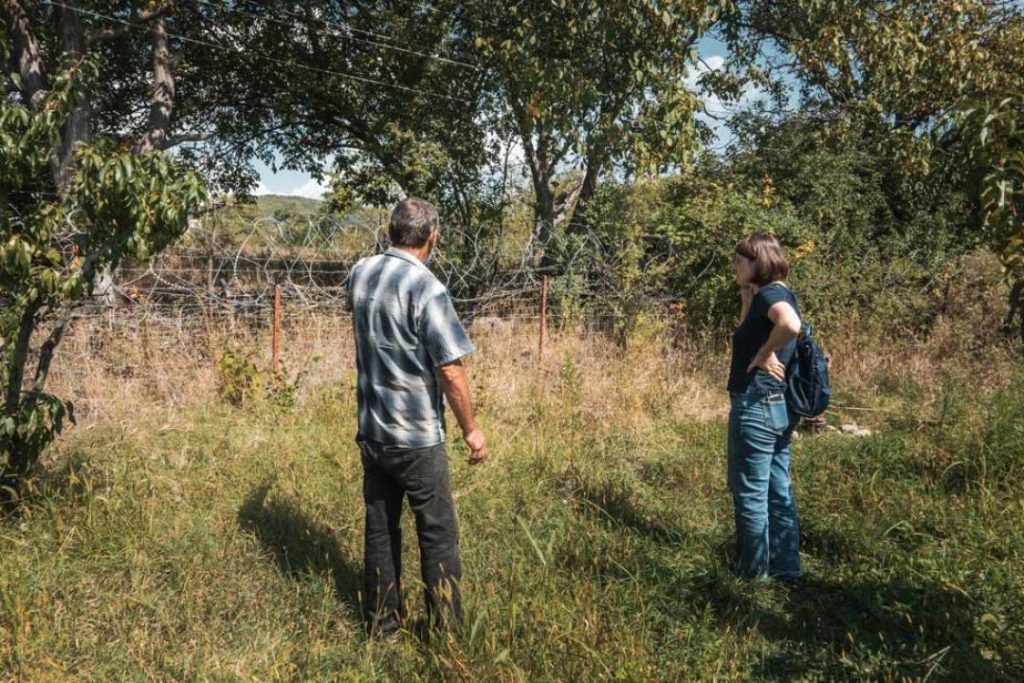 Givi and his garden in Kveshi, one of the last villages before the line of separation. CRISIS GROUP/ Jorge Gutierrez Lucena