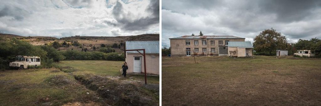 Khurvaleti’s school. The line of separation runs over the surrounding hills. CRISIS GROUP/ Jorge Gutierrez Lucena