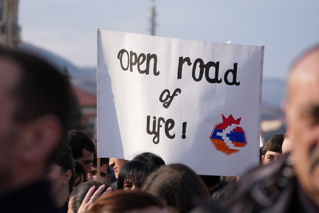 Unity rally on Renaissance Square in NK
The main requirement of the mitin participants is "Open the road of life"