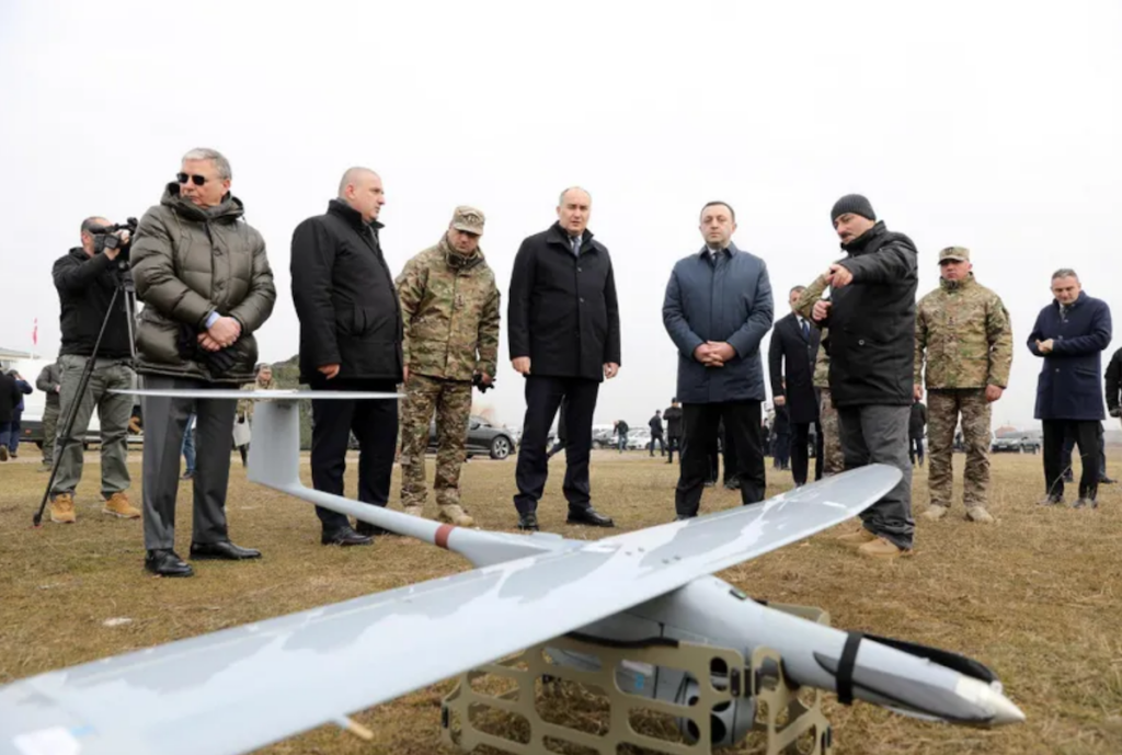 Government members are shown unmanned aerial vehicles