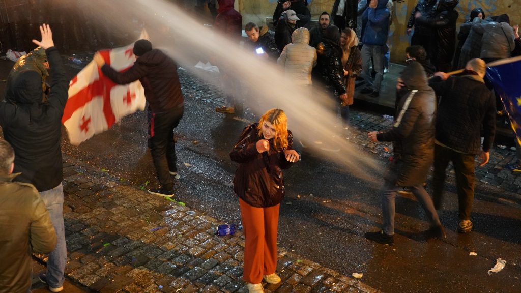 On March 7, tens of thousands took to the streets after news came that parliament had passed the bill against the law on foreign agents on first reading. People were dispersed by spraying gas and water cannons. Photo: JAMnews/Davil Pipia