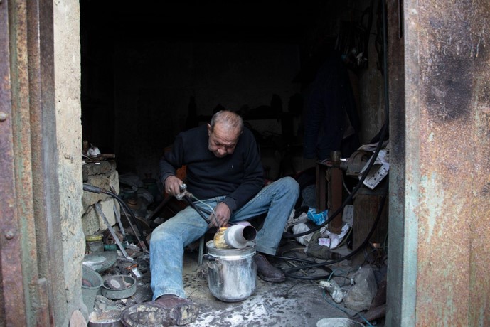 Tinsmiths and copper workers in Baku