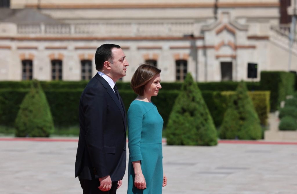 Irakli Garibashvili and Maia Sandu, President of Moldova