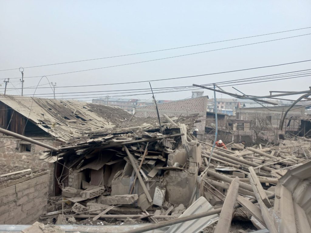 Destroyed buildings Yerevan 05.02.2024
