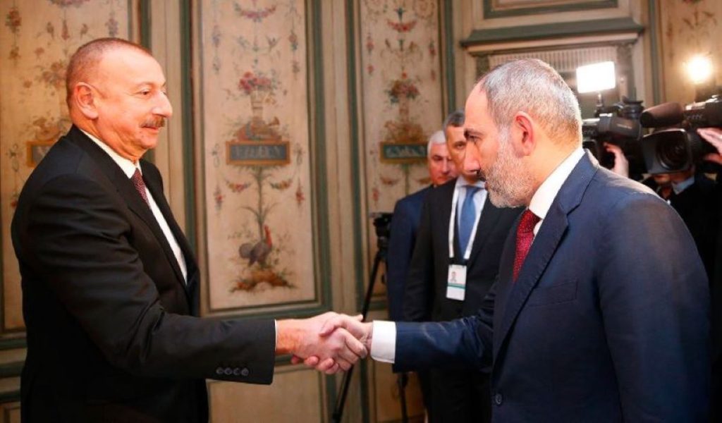 Pashinyan and Aliyev in Munich in 2020