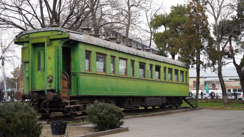 The largest exhibit of the museum is Stalin's personal train carriage. This 83-ton carriage is armored and was used by Stalin to travel to conferences in Tehran, Yalta, and Potsdam. February, 2024. Photo: David Pipia/JAMnews