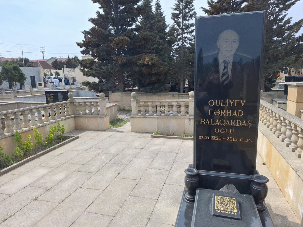 Zaur Guliyev's father was a detective in the Ministry of Internal Affairs working on particularly important cases.  Graves with QR Codes in Azerbaijan