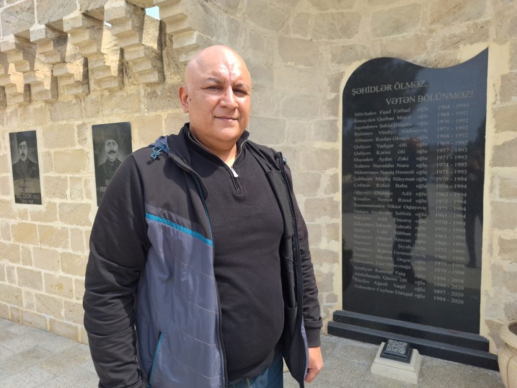The author of the tombstones with QR code idea is Zaur Guliyev. Photo by Fatima Movlamli/JAMnews Graves with QR Codes in Azerbaijan