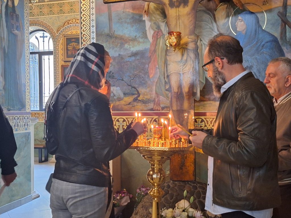 Easter rituals at the Orthodox Church of the Nativity of the Blessed Virgin Mary in Baku. May 5, 2024. Photo: Fatima Movlamly/JAMnews