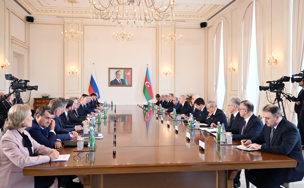 Russian-Azerbaijani negotiations continued in an extended format. Photo: AzerTag. August 19, 2024