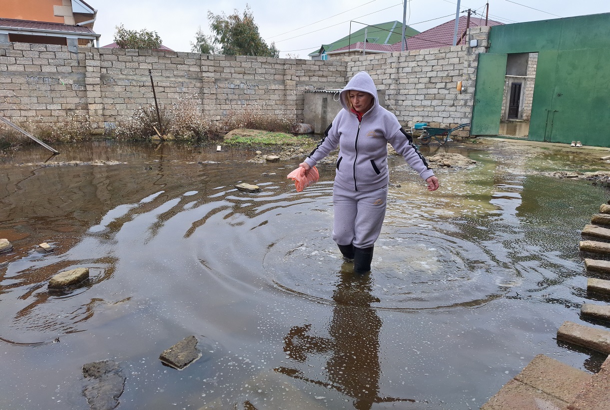 Baku settlements - Shagan submerged in water