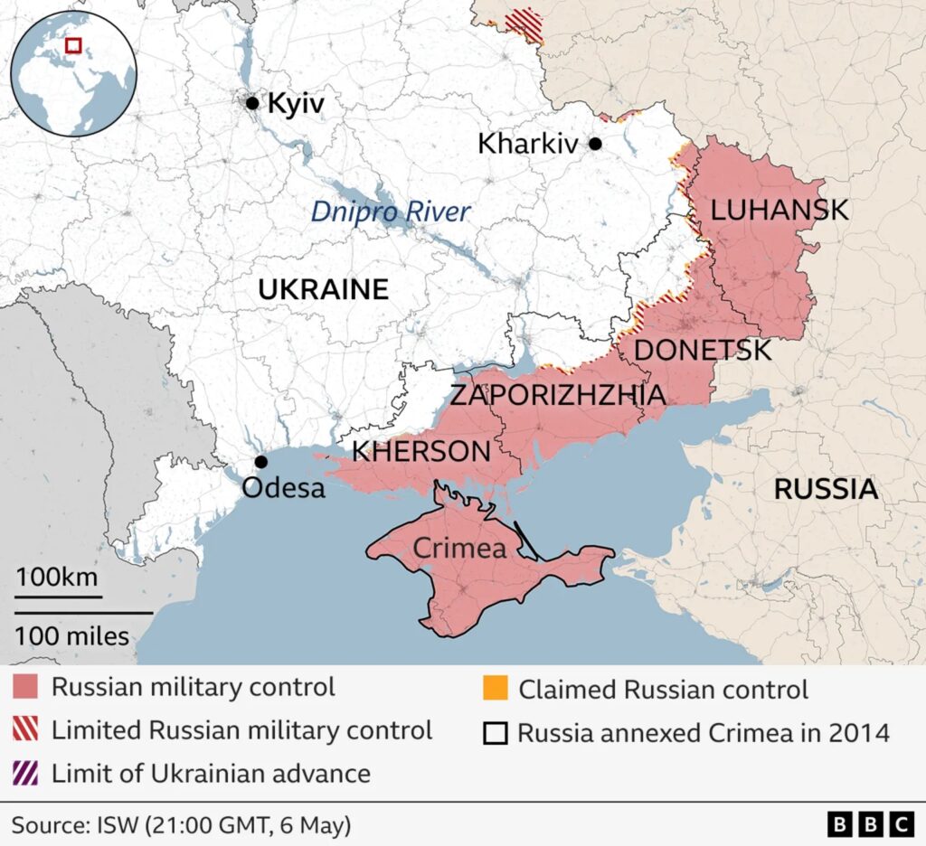 Позиции России на фронте в Украине