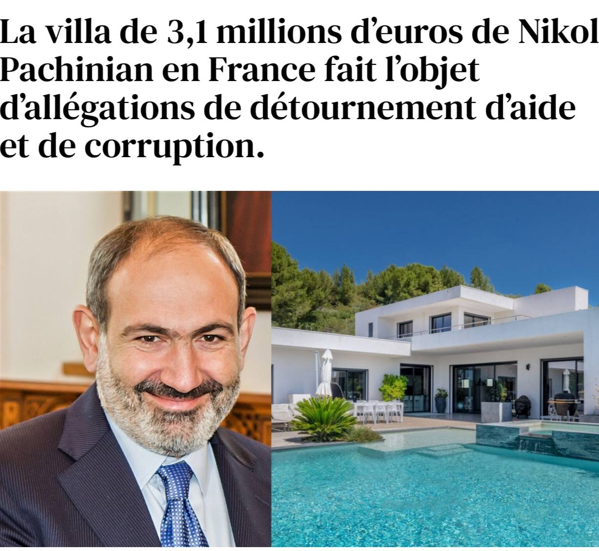 False allegations of Pashinyan buying villa in Marseille