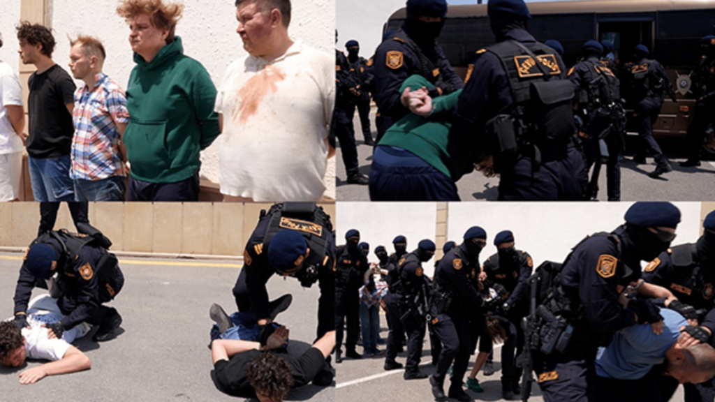 Russian citizens violently detained during a police operation in Baku