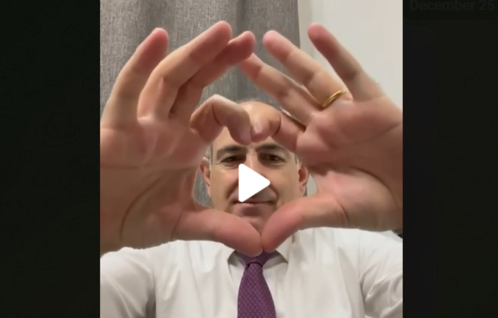 Nikol Pashinyan accompanies all his morning music videos with heart-shaped hand gestures.