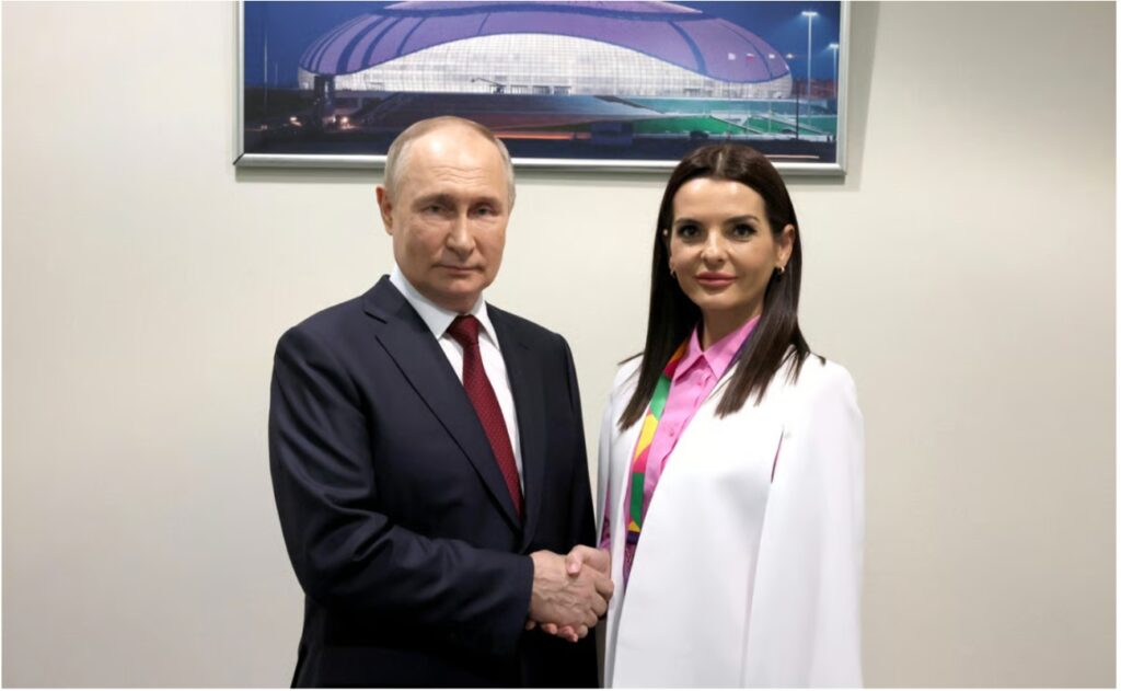 Евгения Гуцул во время встречи с Владимиром Путиным, 6 марта 2024 года.